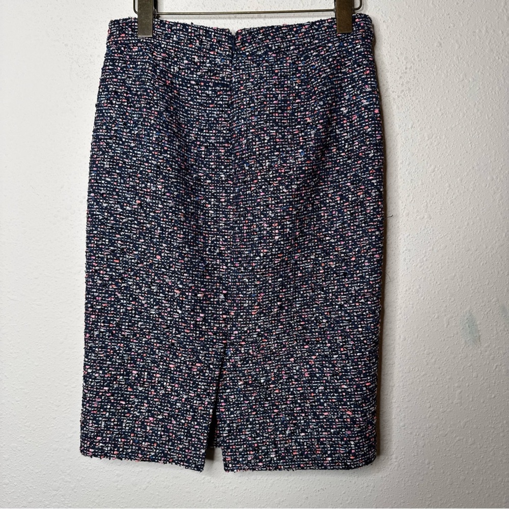 J. Crew No. 2 Pencil Skirt In Pink Confetti Tweed Back Zip Size 6 - Picture 4 of 9